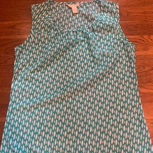 Banana Republic - Teal Print Sleeveless Blouse. XS